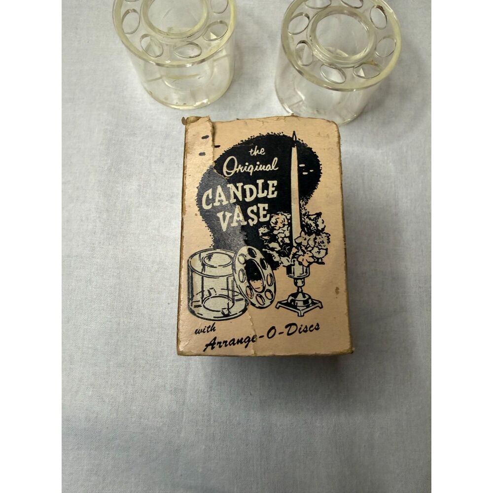 Mid-century "Candle Vase" flower arranger set
